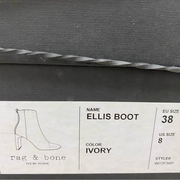 NWT rag & bone Ellis Boot Ivory Italian Leather $595 MSRP. Size 8 - Picture 8 of 16